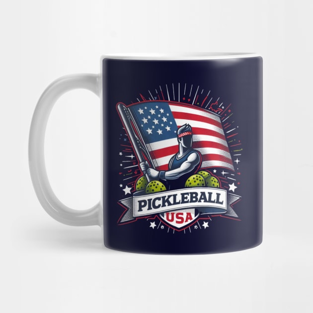 American Flag Pickleball USA Patriot by Battlefoxx Living Earth